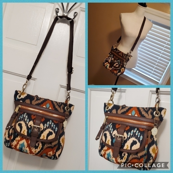 Spartina 449 Shoulder/Crossbody Daufuskie Island Print Bag, Colorful - Picture 1 of 14